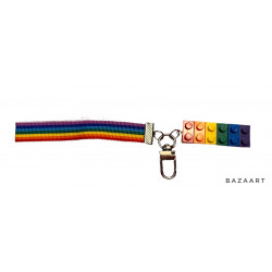 Rainbow Block Keychain with wristlet