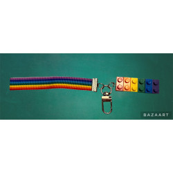 Rainbow Brick Keychain